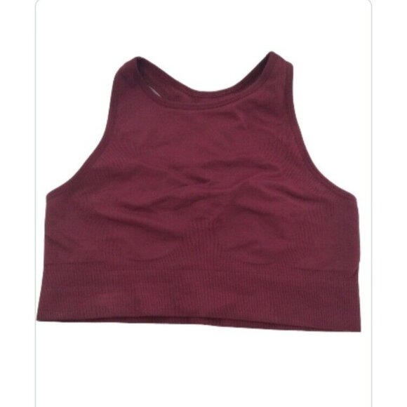 Knix Your High Neck Seamless Sports Bra Dark Cherry Size Large Pullover - Picture 1 of 7